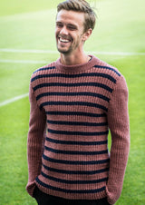 Men's stripe sweater with set-in sleeves